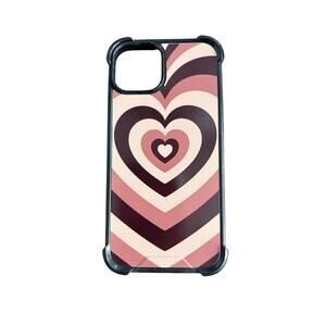 iPhone 15‎ phone case with heart design on back.